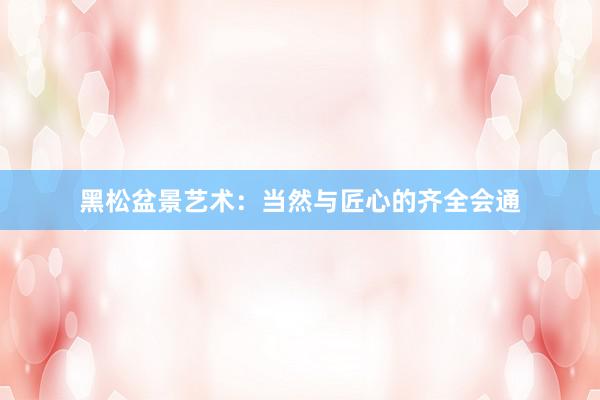 黑松盆景艺术：当然与匠心的齐全会通